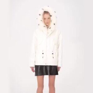 Ozlana Fur Lined Jacket in Winter White